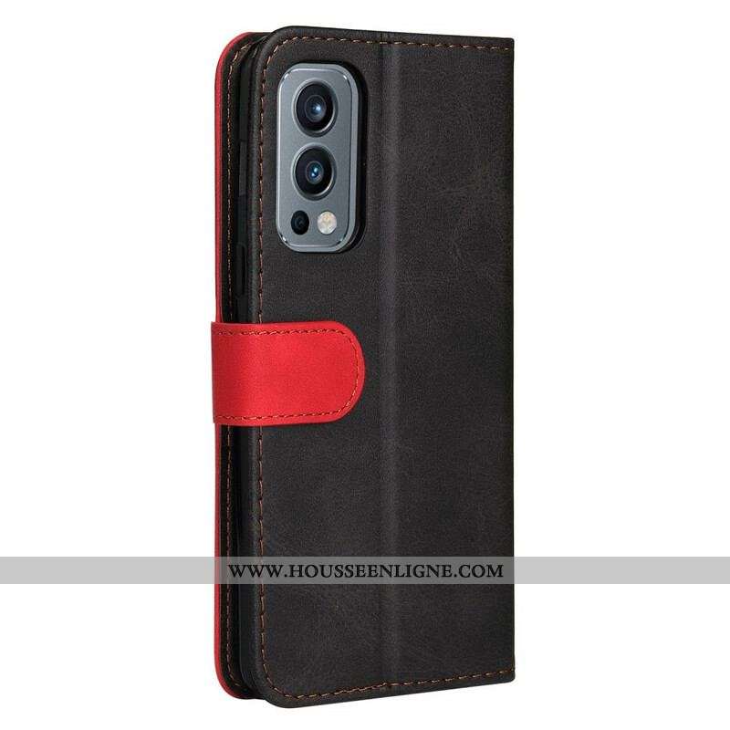 Housse OnePlus Nord 2 5G Simili Cuir Bicolore Coloré