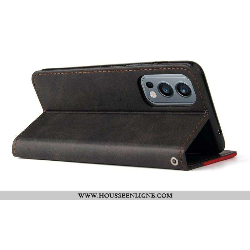 Housse OnePlus Nord 2 5G Simili Cuir Bicolore Coloré