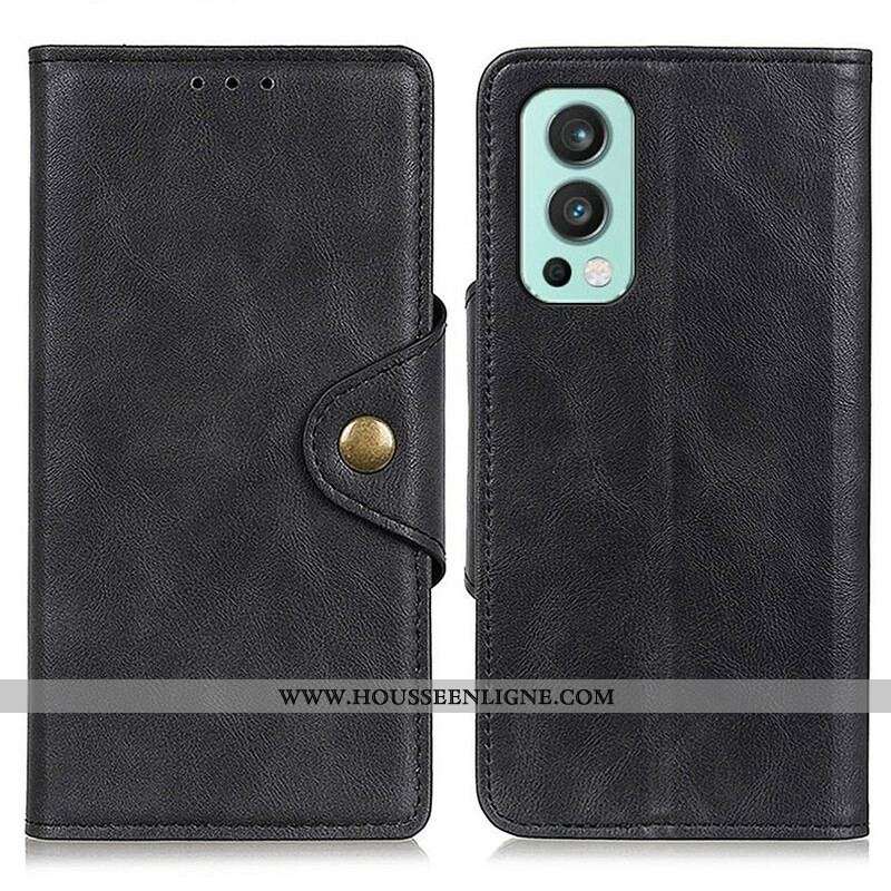Housse OnePlus Nord 2 5G Simili Cuir Bouton