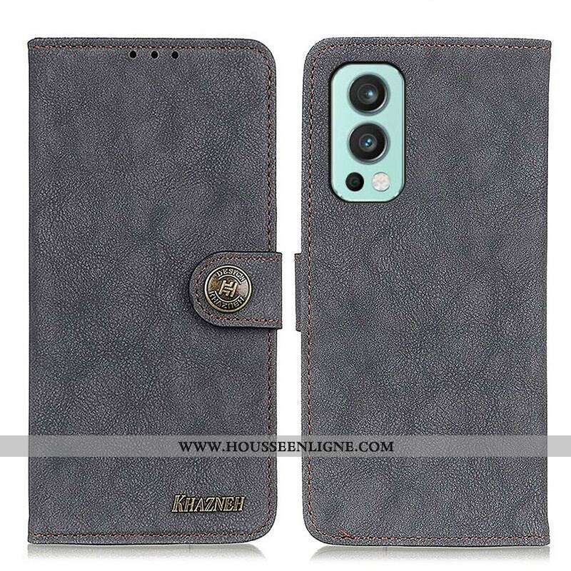Housse OnePlus Nord 2 5G Simili Cuir Fendu Rétro KHAZNEH