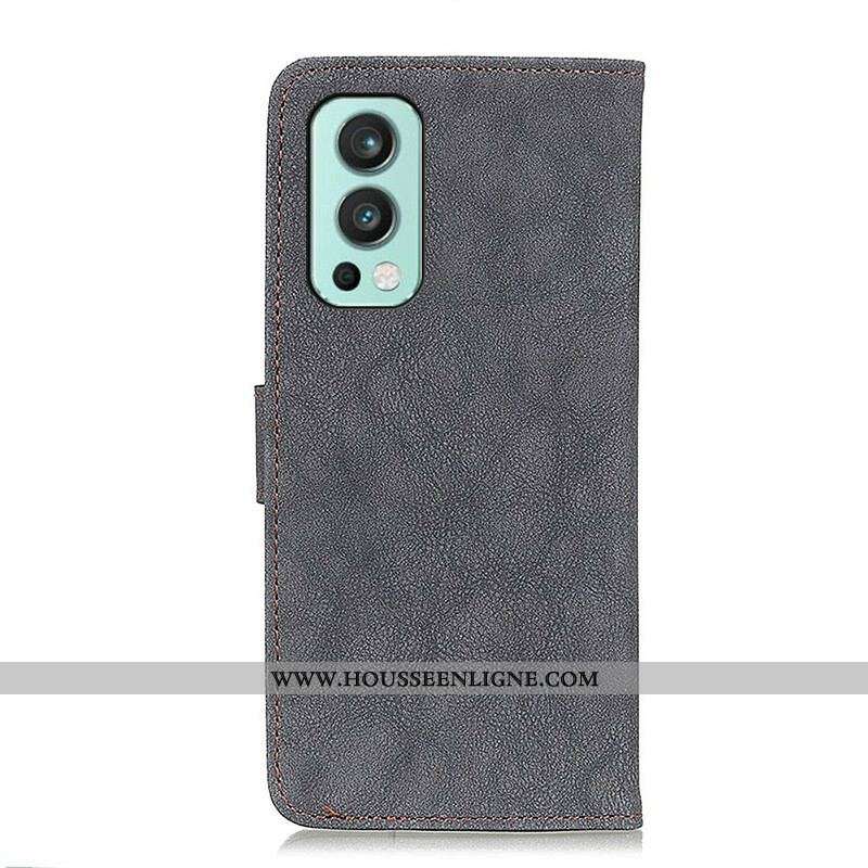 Housse OnePlus Nord 2 5G Simili Cuir Fendu Rétro KHAZNEH
