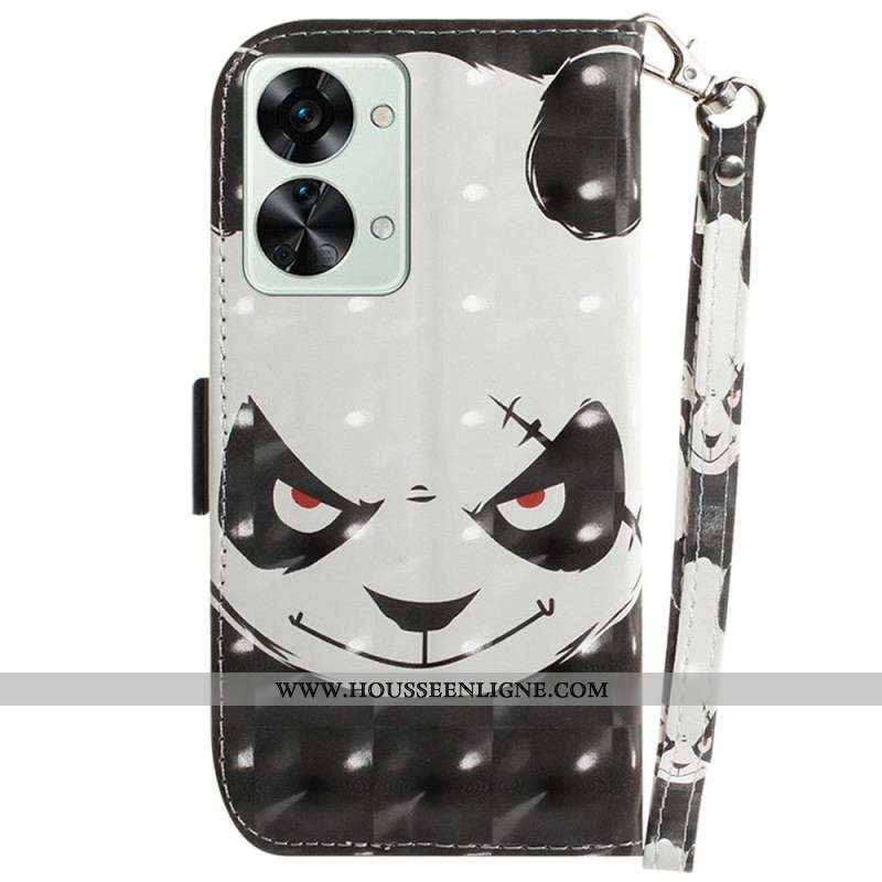 Housse OnePlus Nord 2T 5G Angry Panda à Lanière
