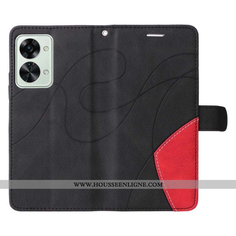 Housse OnePlus Nord 2T 5G Bicolore KT Leather Series avec Porte-Cartes à  Lanière