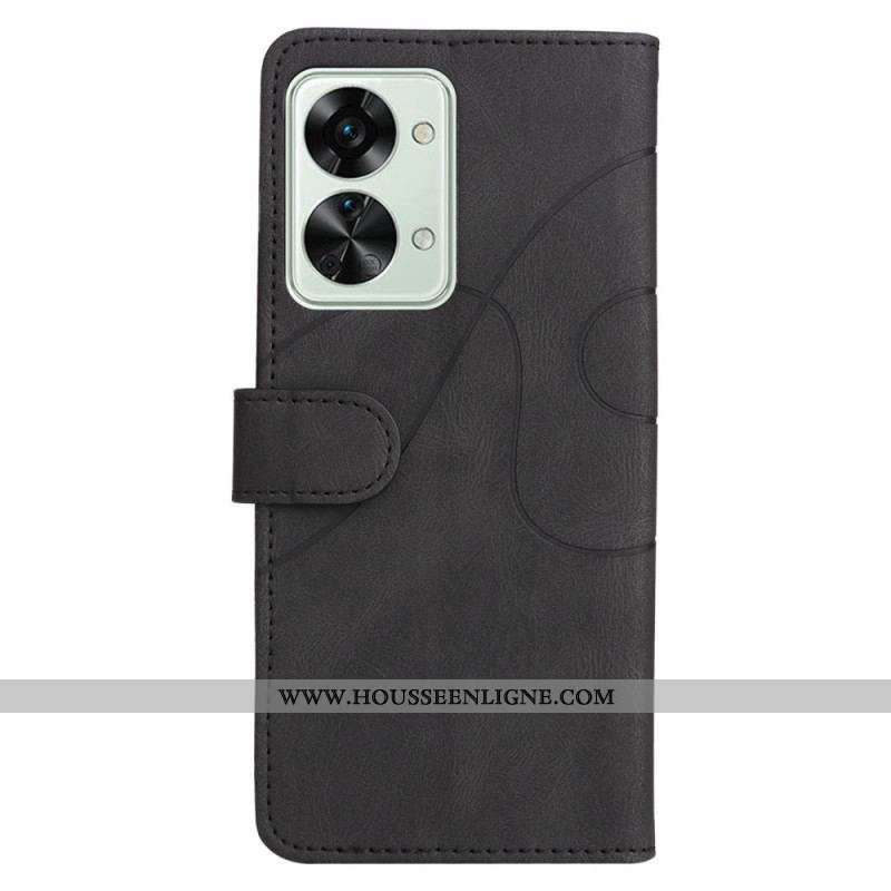 Housse OnePlus Nord 2T 5G Bicolore KT Leather Series avec Porte-Cartes à  Lanière