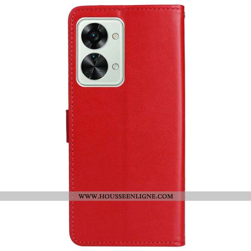 Housse OnePlus Nord 2T 5G Chat et Abeille avec Porte-Cartes à Lanière