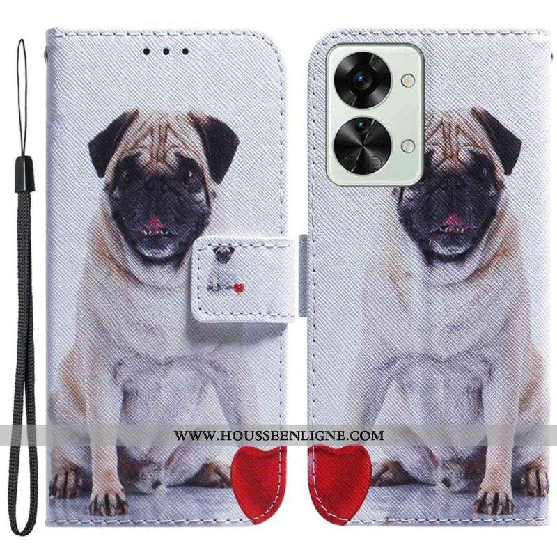 Housse OnePlus Nord 2T 5G Chien Carlin à Lanière