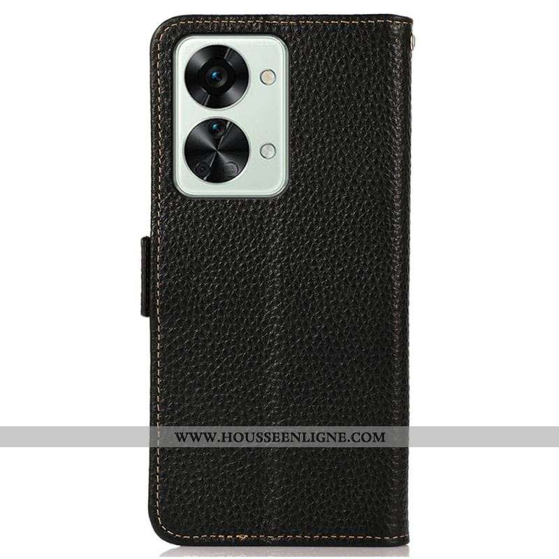 Housse OnePlus Nord 2T 5G Cuir Litchi KHAZNEH RFID