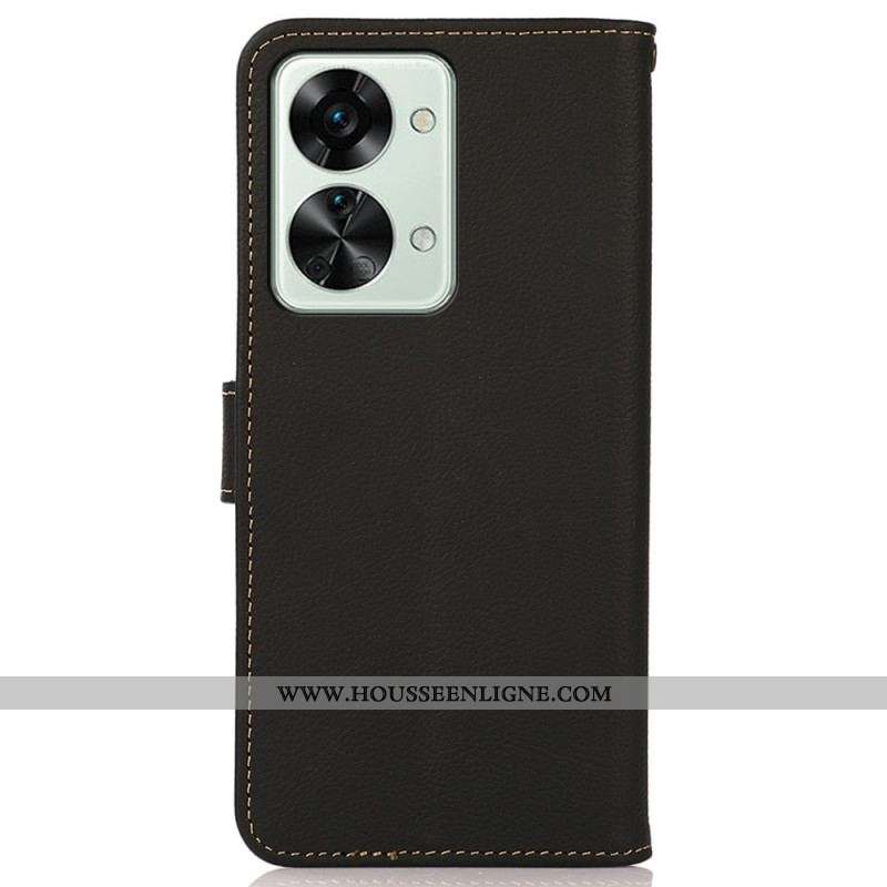 Housse OnePlus Nord 2T 5G Cuir Véritable KHAZNEH RFID