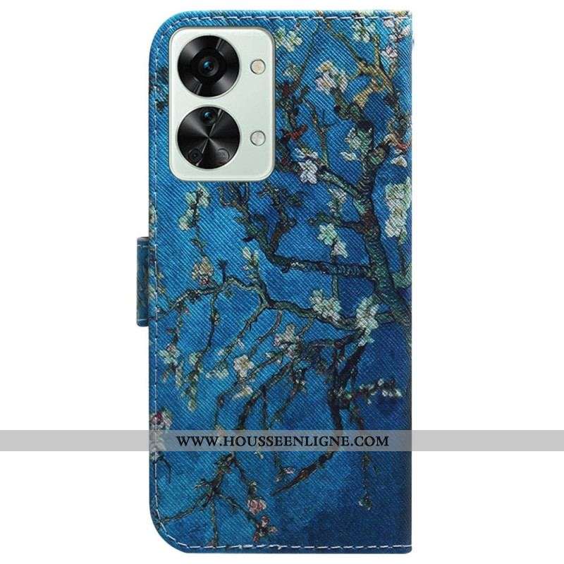 Housse OnePlus Nord 2T 5G Fleurs Abricot à Lanière