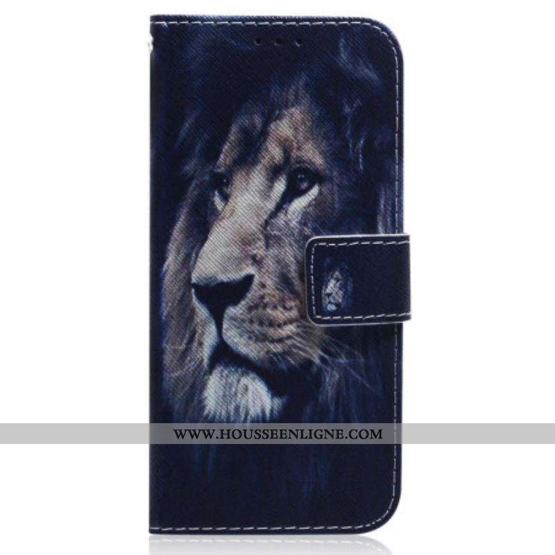 Housse OnePlus Nord 2T 5G Lion de Nuit à Lanière