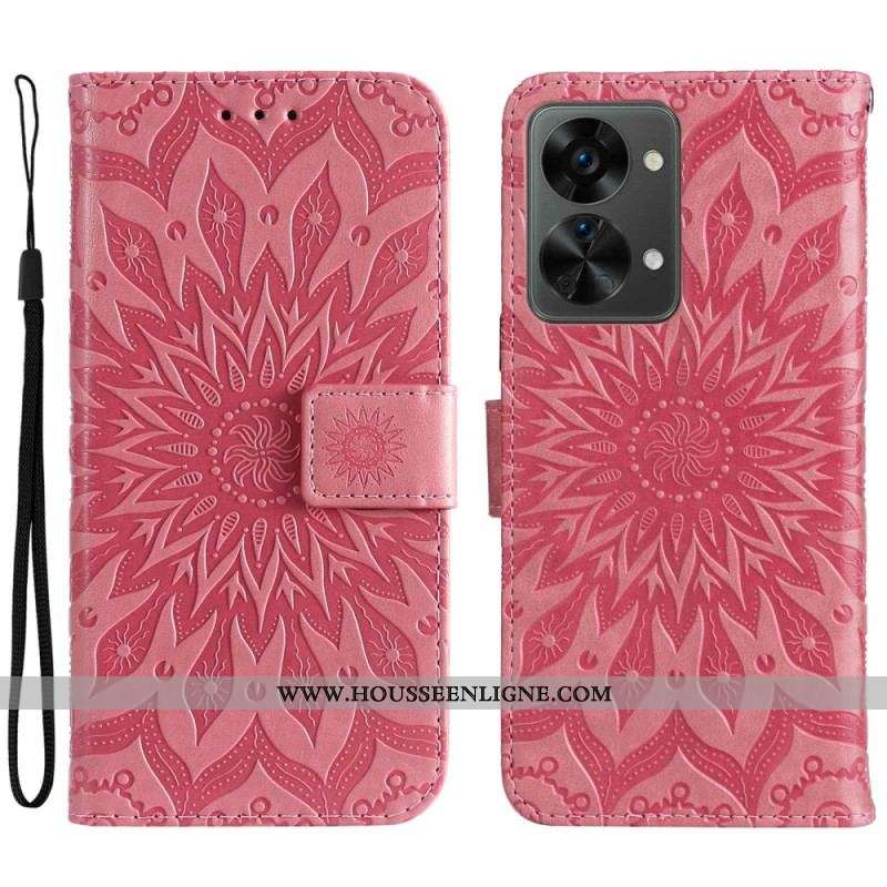 Housse OnePlus Nord 2T 5G Mandala avec Porte-Cartes à Lanière