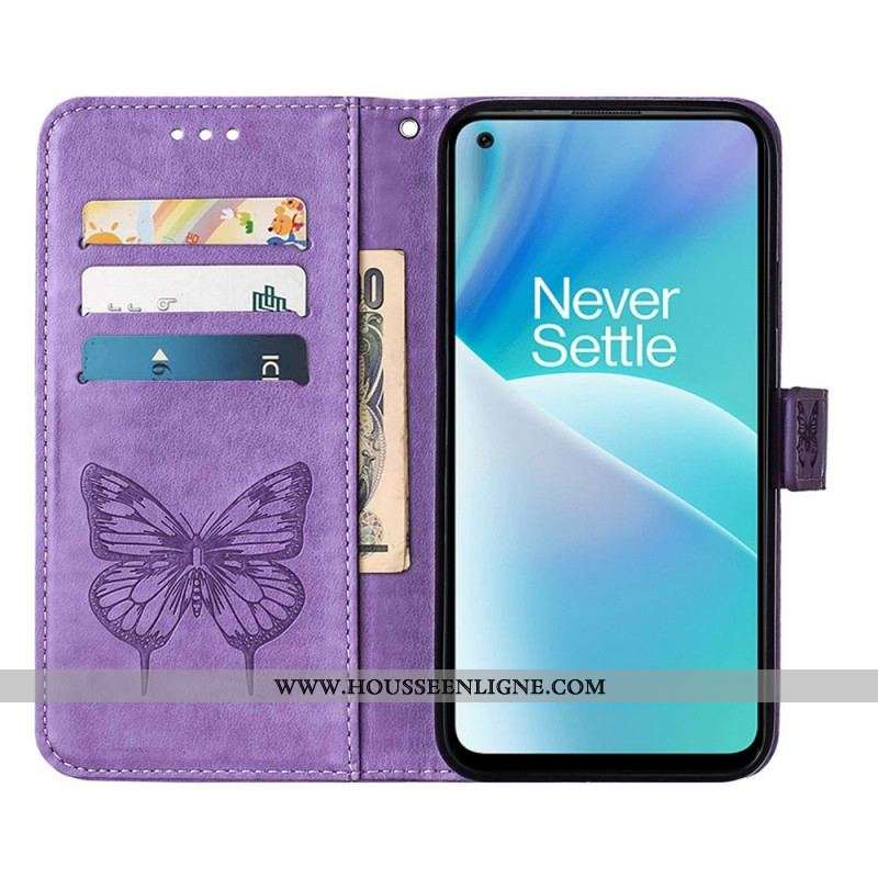 Housse OnePlus Nord 2T 5G Papillon Artistique à Lanière