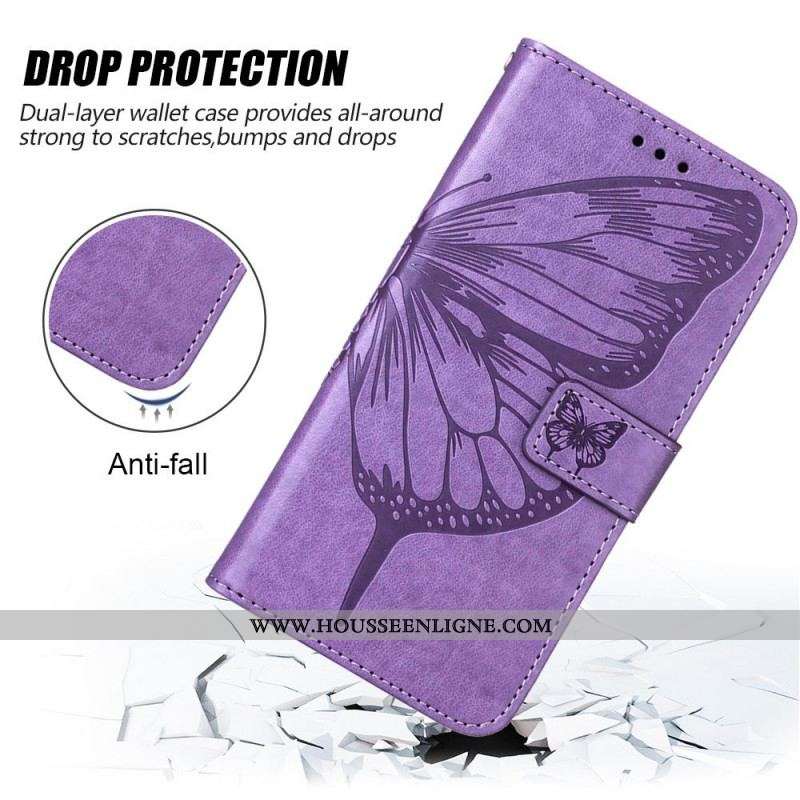 Housse OnePlus Nord 2T 5G Papillon Artistique à Lanière