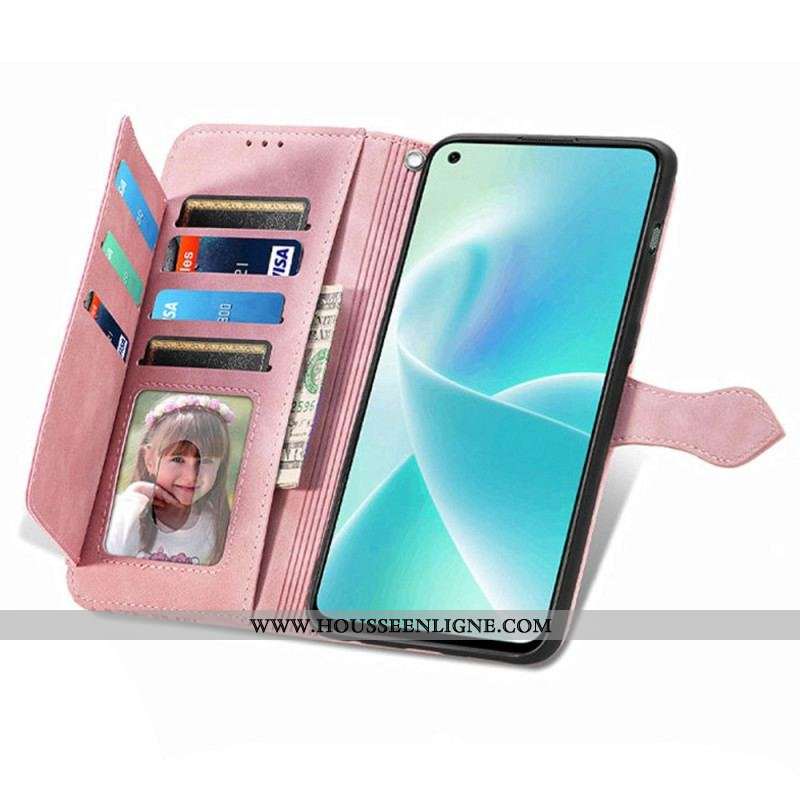 Housse OnePlus Nord 2T 5G Porte-Cartes et Porte-Monnaie à Lanière