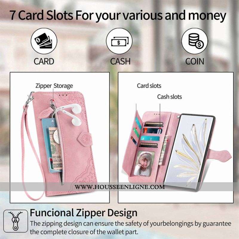 Housse OnePlus Nord 2T 5G Porte-Cartes et Porte-Monnaie à Lanière