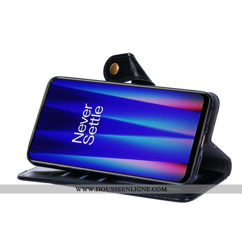 Housse OnePlus Nord 2T 5G Porte-Monnaie Frontal et Lanière