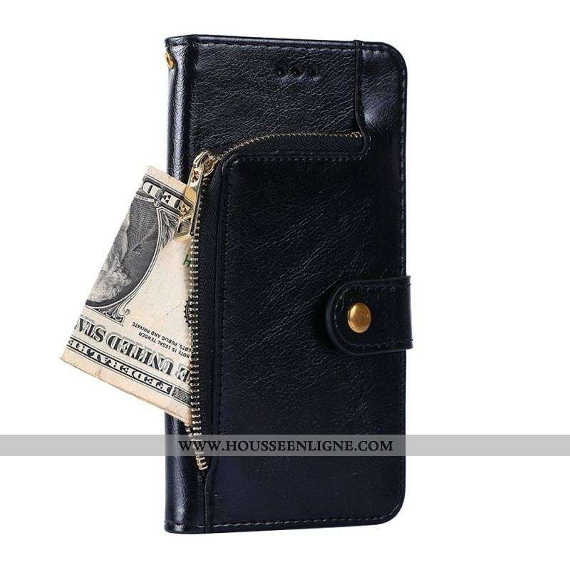 Housse OnePlus Nord 2T 5G Porte-Monnaie Frontal et Lanière