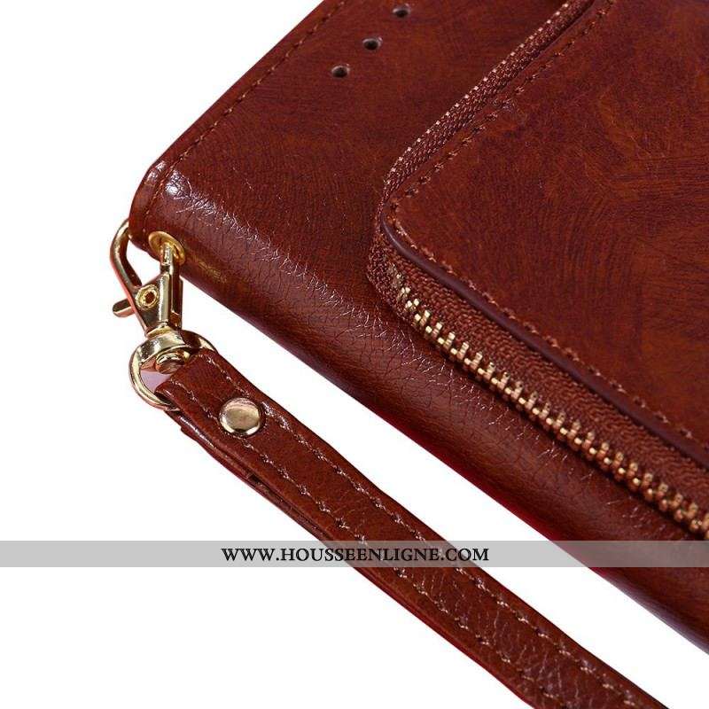 Housse OnePlus Nord 2T 5G Porte-Monnaie Frontal et Lanière