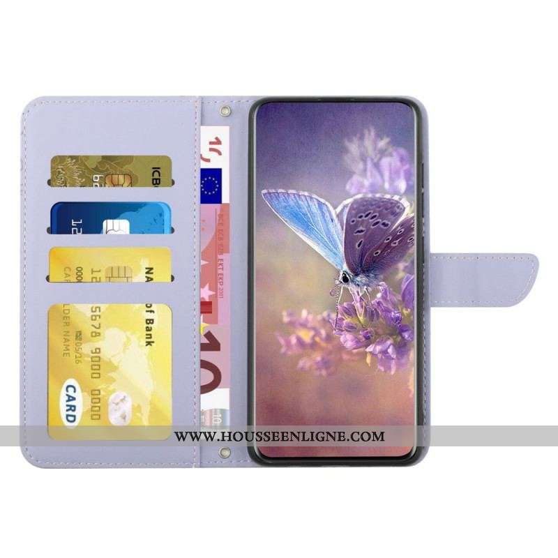 Housse OnePlus Nord 2T 5G Premium Papillons à Lanière
