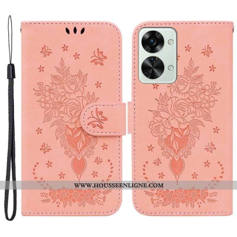 Housse OnePlus Nord 2T 5G Roses et Papillons