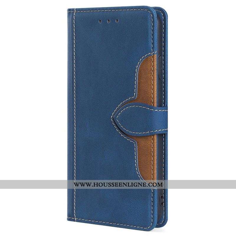 Housse OnePlus Nord 2T 5G Simili Cuir Bicolore Stylé
