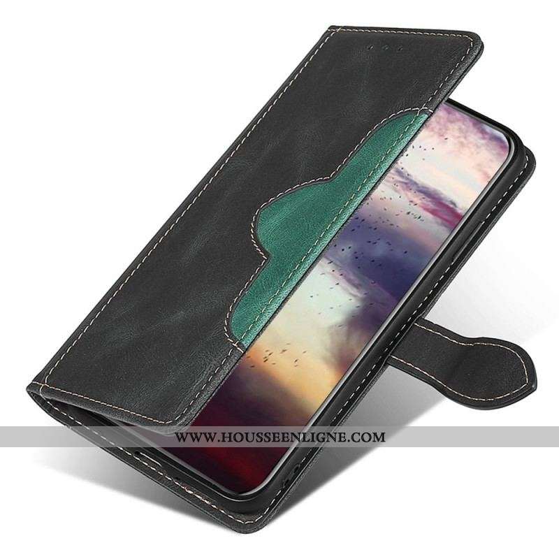 Housse OnePlus Nord 2T 5G Simili Cuir Bicolore Stylé