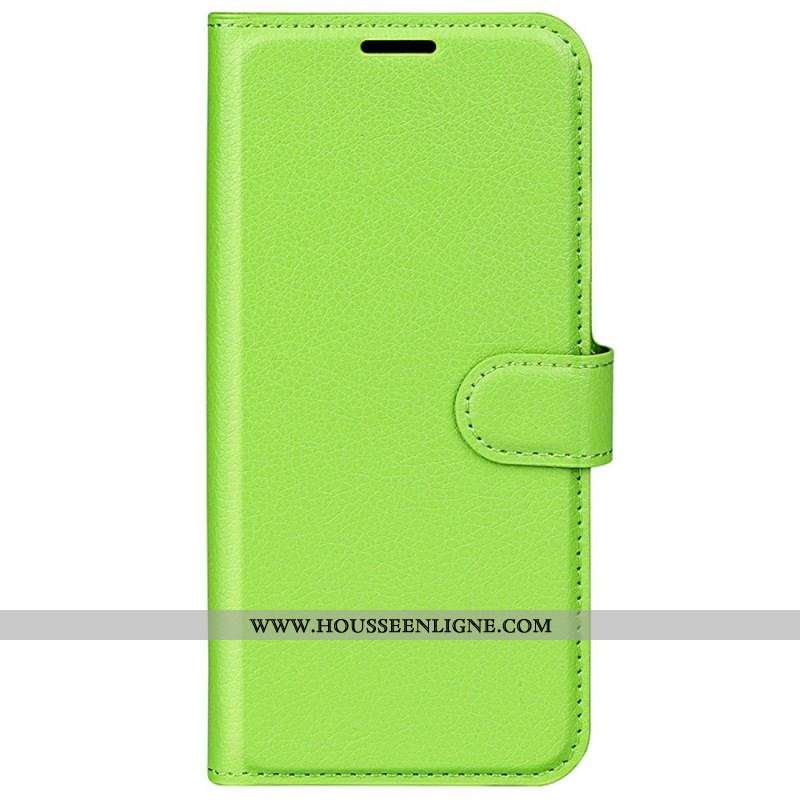 Housse OnePlus Nord 2T 5G Simili Cuir Litchi Classique