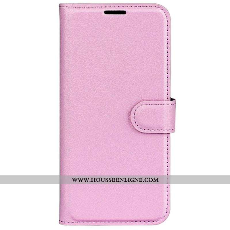 Housse OnePlus Nord 2T 5G Simili Cuir Litchi Classique