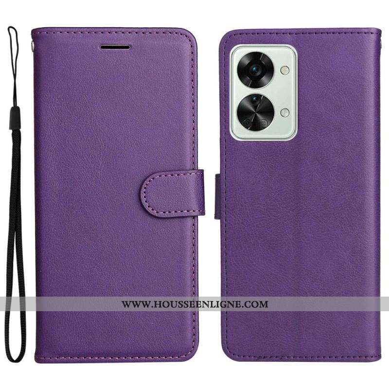 Housse OnePlus Nord 2T 5G Simili Cuir Porte-Cartes à Lanière