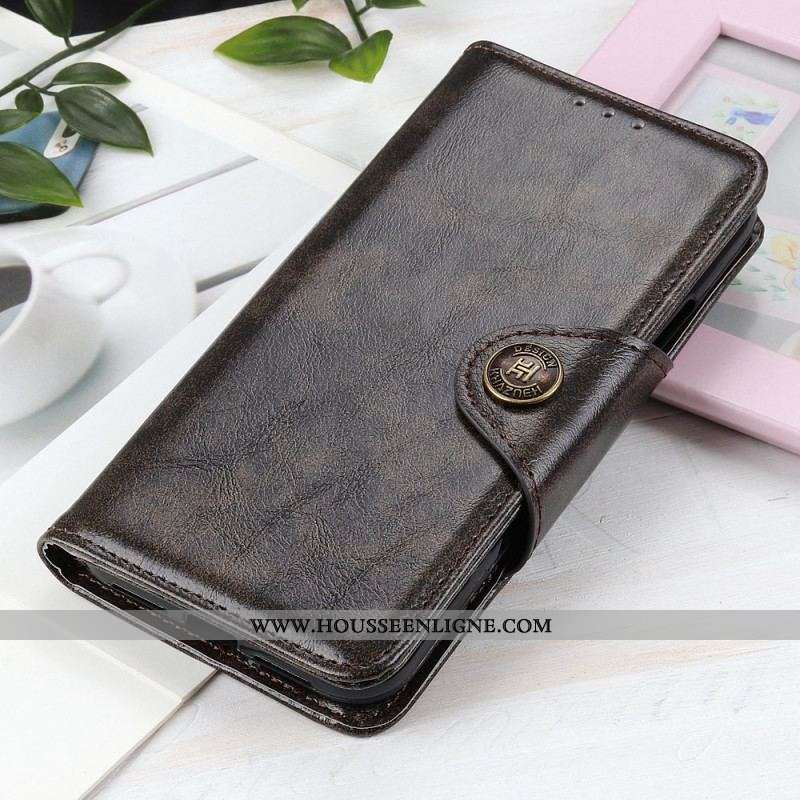 Housse OnePlus Nord 2T 5G Simili Cuir Vintage Bouton