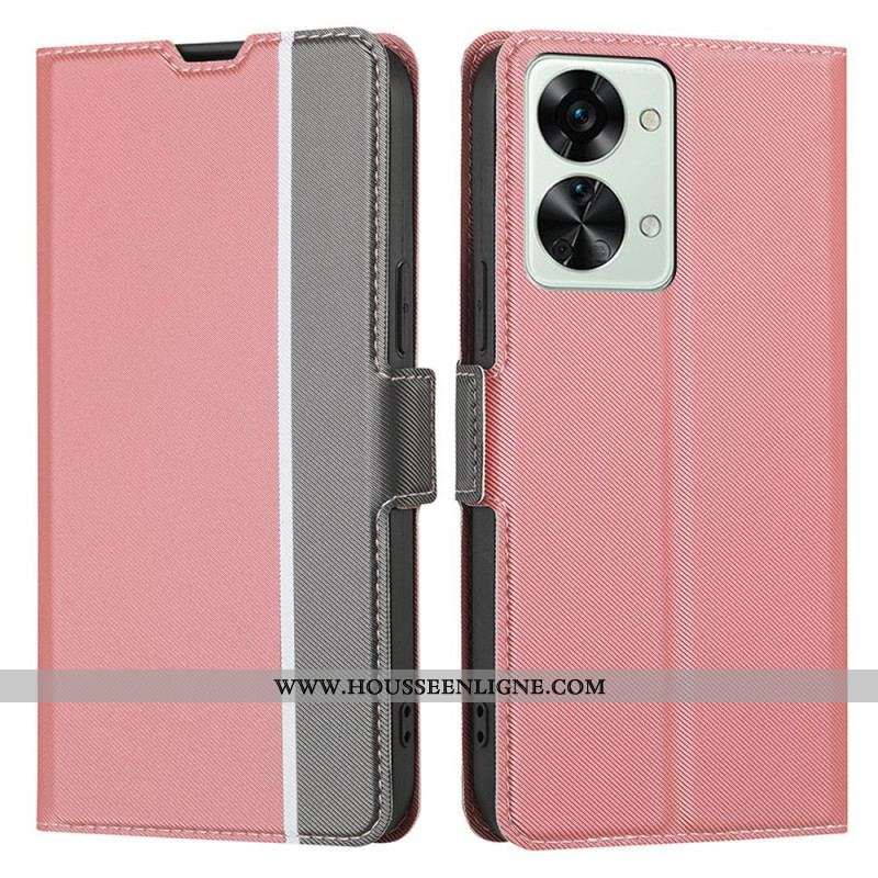 Housse OnePlus Nord 2T 5G Style Cuir Bicolore