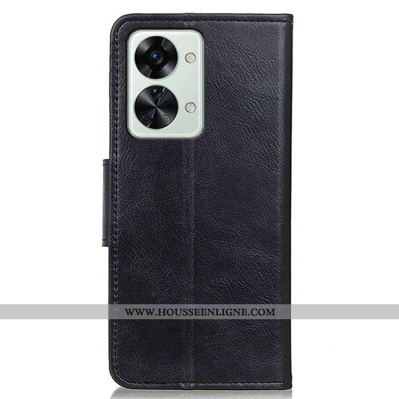 Housse OnePlus Nord 2T 5G Style Cuir Fermoir Réversible