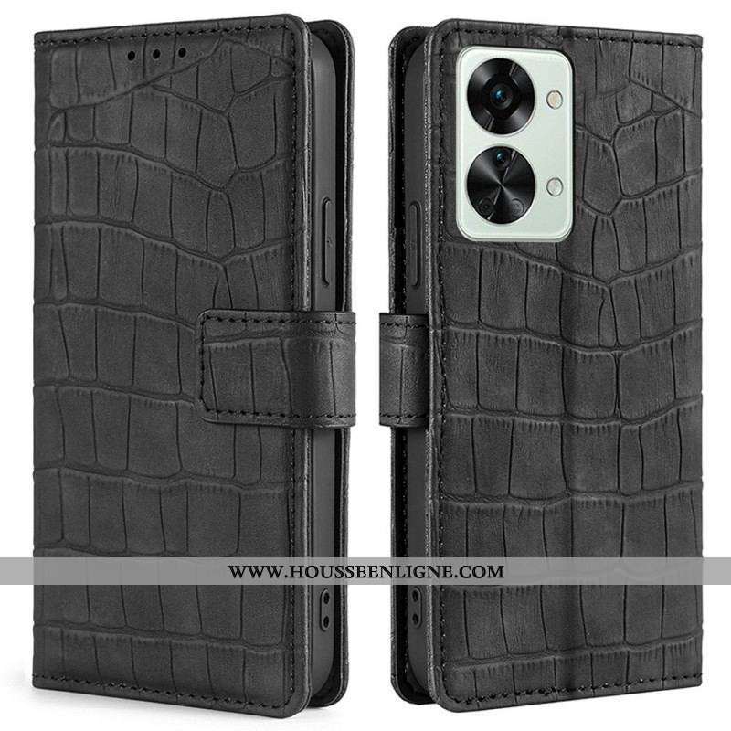 Housse OnePlus Nord 2T 5G Style Peau de Crocodile