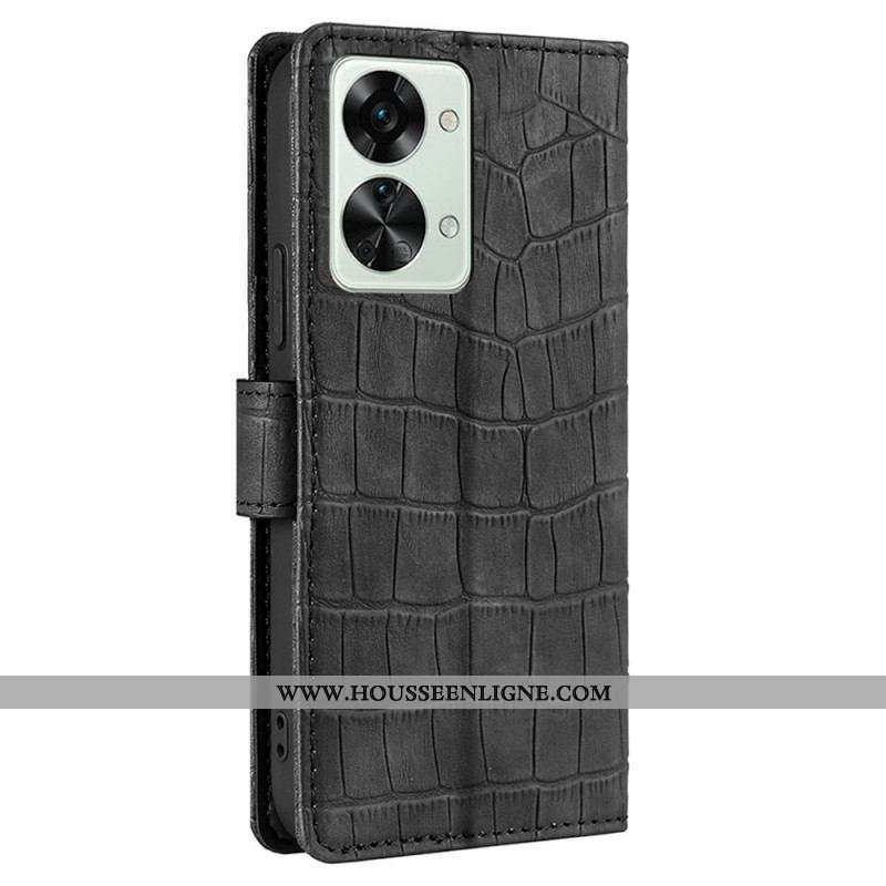 Housse OnePlus Nord 2T 5G Style Peau de Crocodile