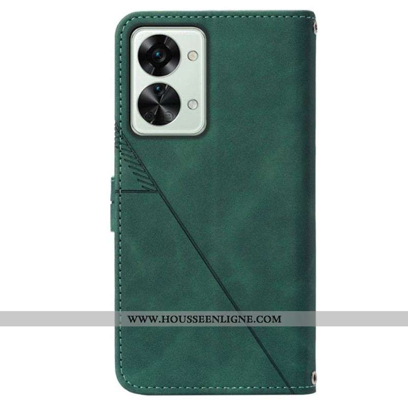 Housse OnePlus Nord 2T Triangles avec Lanière