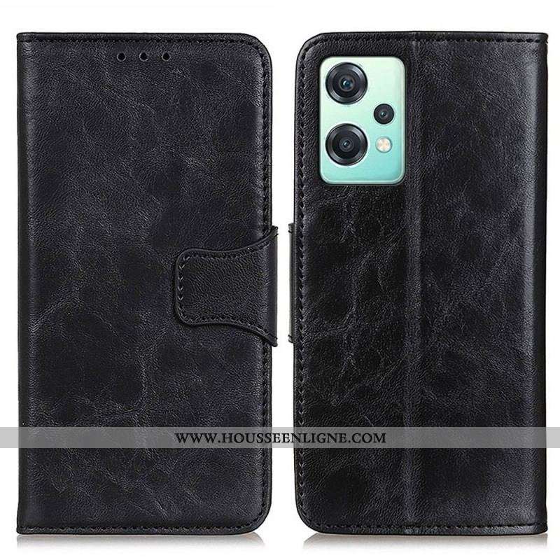Housse OnePlus Nord CE 2 Lite 5G Cuir Fendu Fermoir Vintage