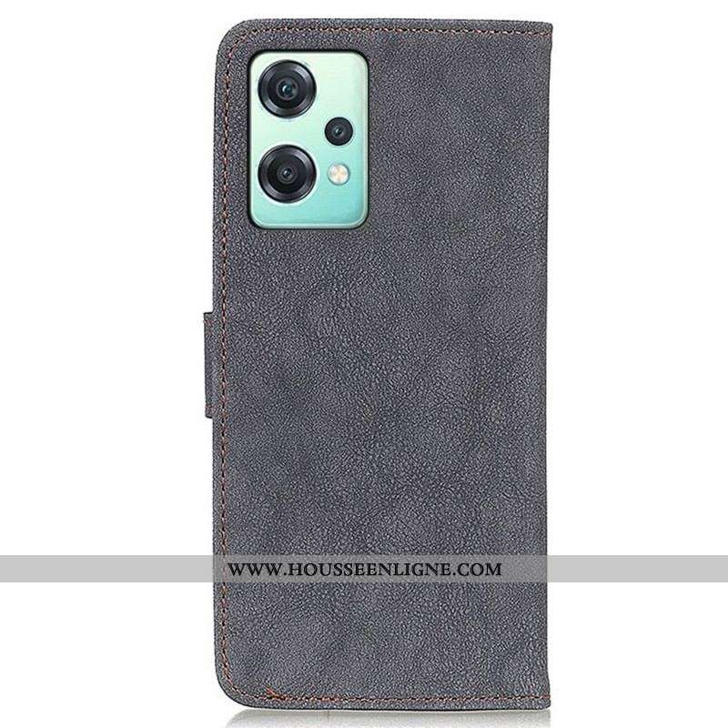 Housse OnePlus Nord CE 2 Lite 5G Cuir Fendu Vintage KHAZNEH