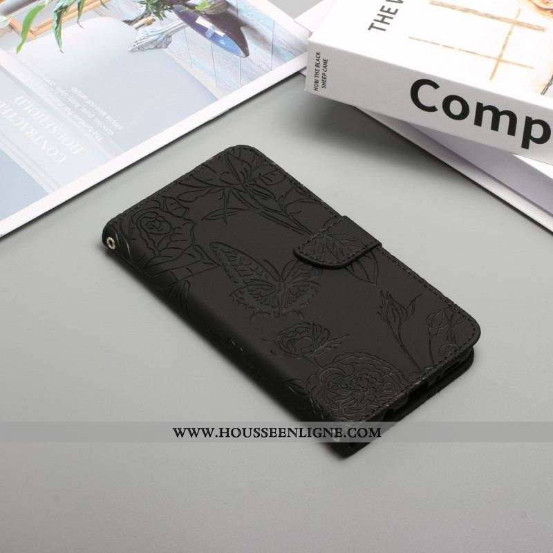 Housse OnePlus Nord CE 2 Lite 5G Papillons Discrets et Lanière
