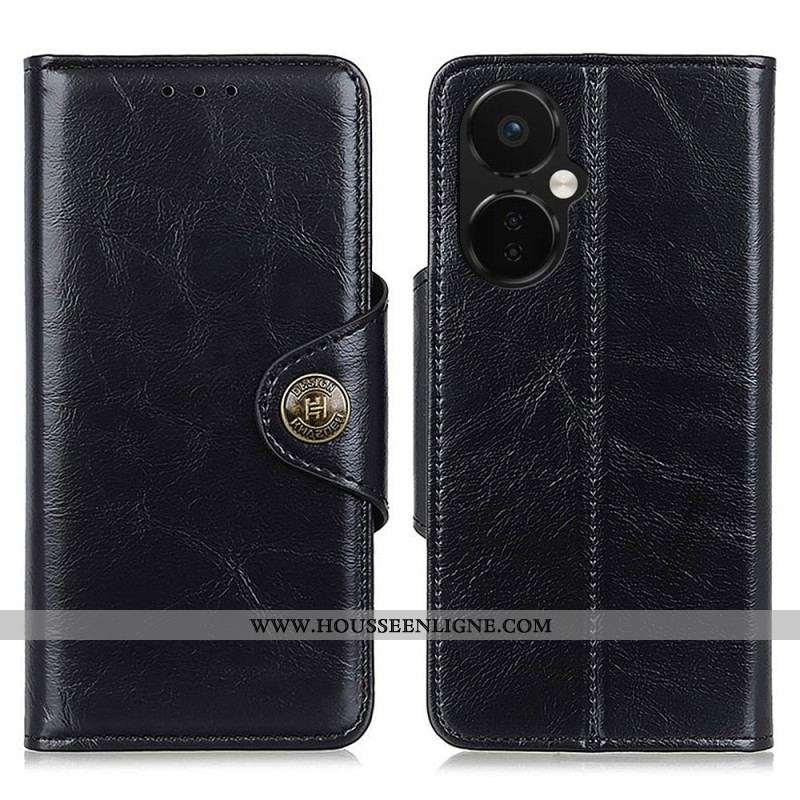 Housse OnePlus Nord CE 3 Lite 5G Simili Cuir Verni Bouton KHAZNEH