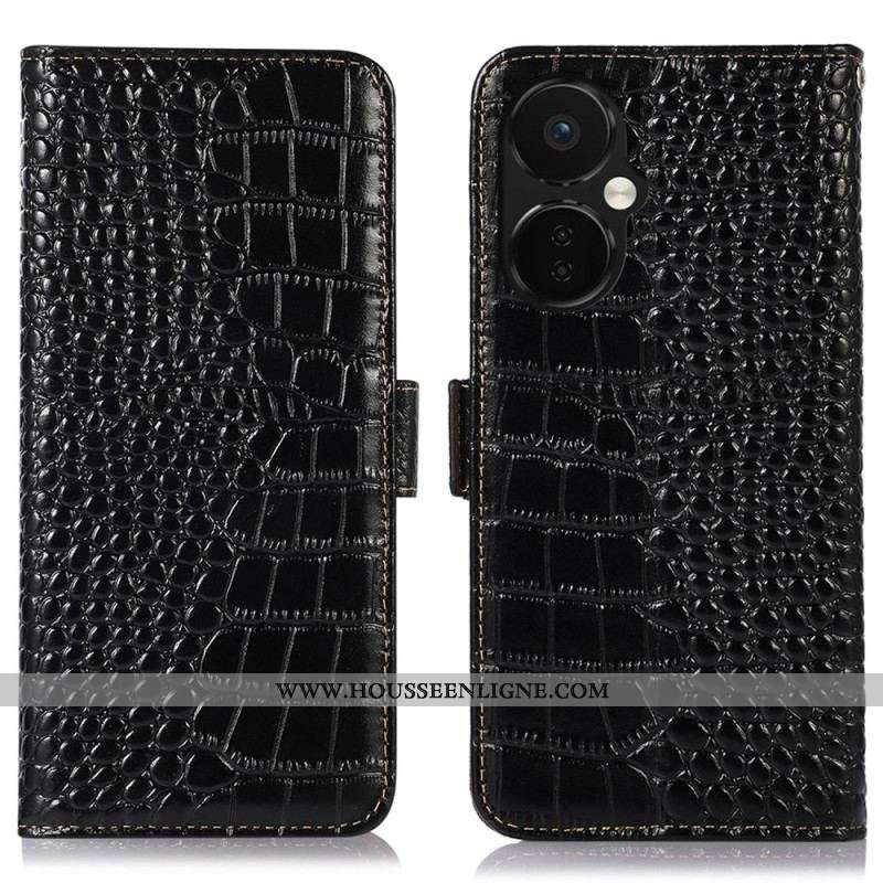 Housse OnePlus Nord CE 3 Lite 5G Style Crocodile RFID