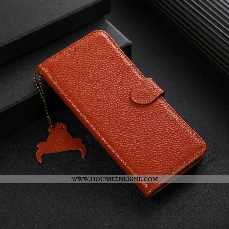 Housse OnePlus Nord CE 3 Lite 5G Vrai Cuir Litchi RFID