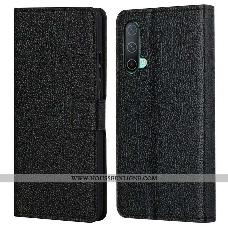 Housse OnePlus Nord CE 5G Effet Cuir Grain Litchi