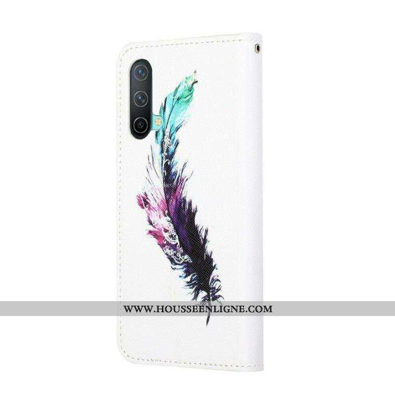 Housse OnePlus Nord CE 5G Plume à Lanière