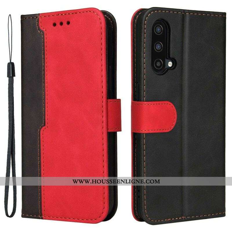 Housse OnePlus Nord CE 5G Simili Cuir Bicolore Coloré