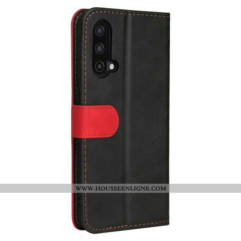 Housse OnePlus Nord CE 5G Simili Cuir Bicolore Coloré