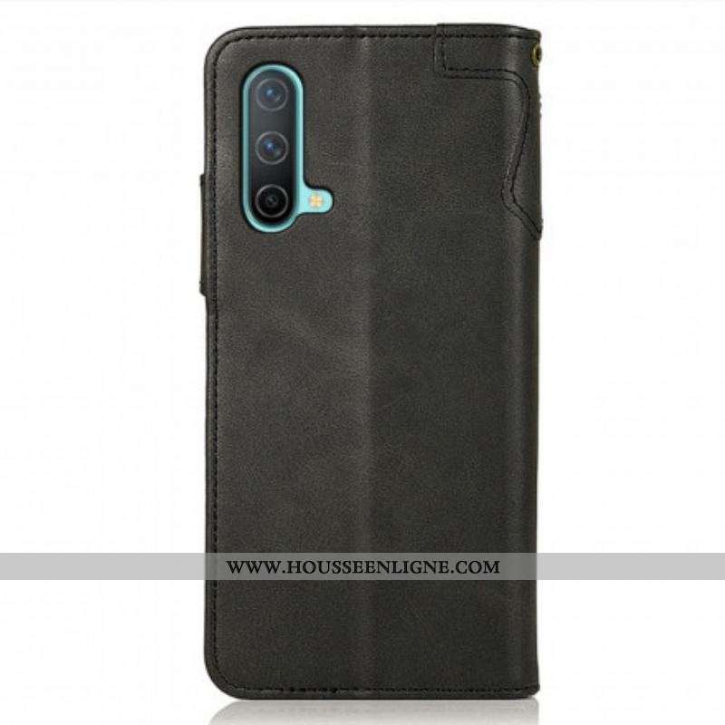 Housse OnePlus Nord CE 5G Simili Cuir Bouton KHAZNEH