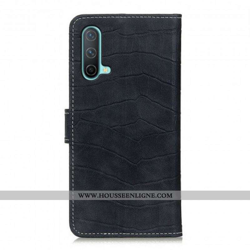 Housse OnePlus Nord CE 5G Style Peau de Crocodile Vintage