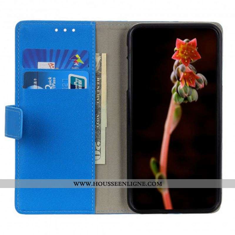 Housse Oppo A15 Effet Cuir Brillant Simple
