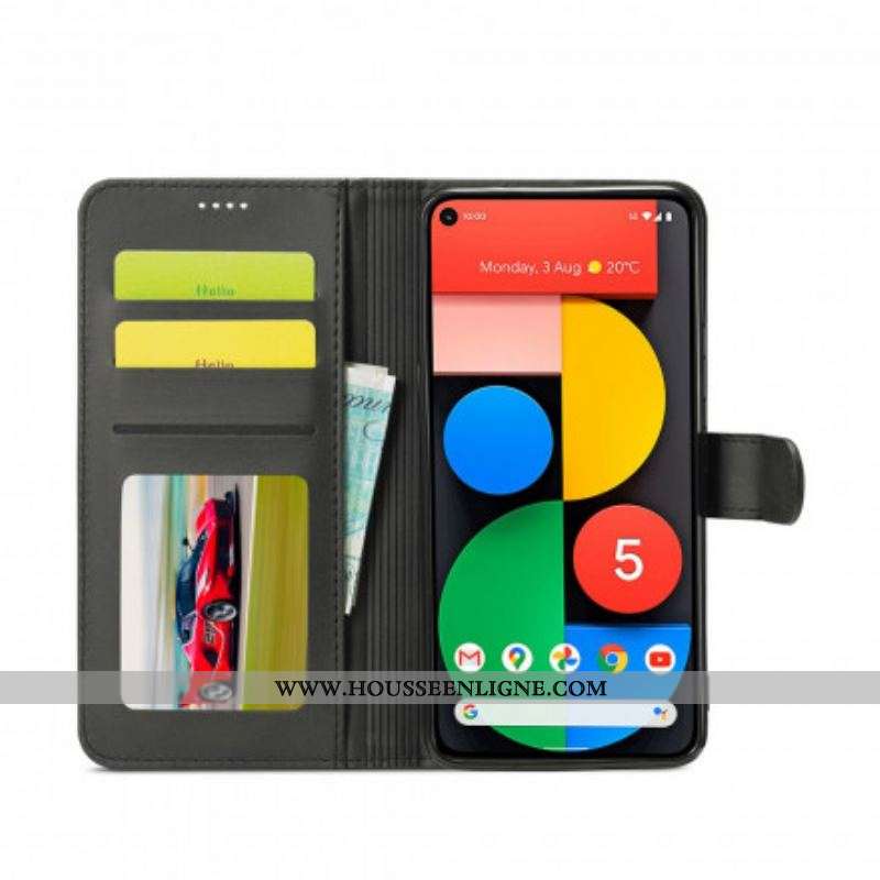 Housse Oppo A15 LC.IMEEKE Effet Cuir