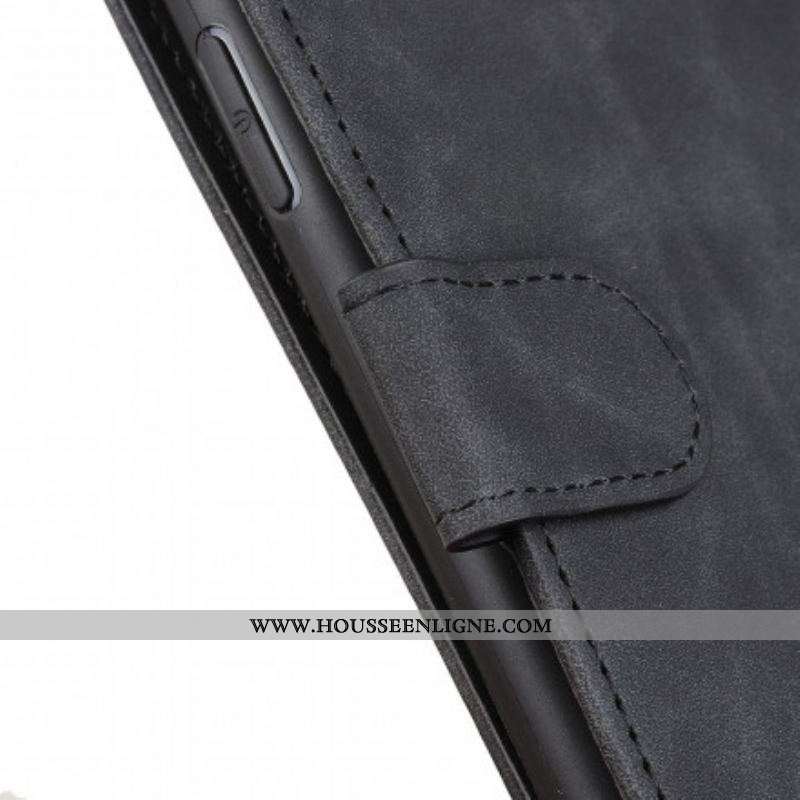 Housse Oppo A15 Matte Effet Cuir Vintage KHAZNEH
